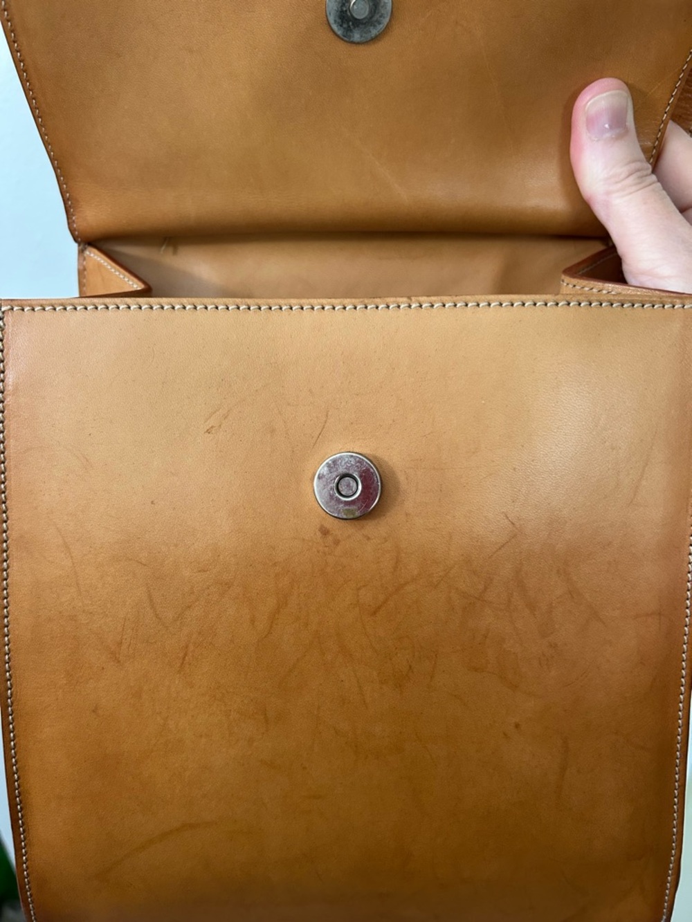 Byblos - Vintage Leather Backpack with Top Handle made in Italy. - Picture 14 of 15